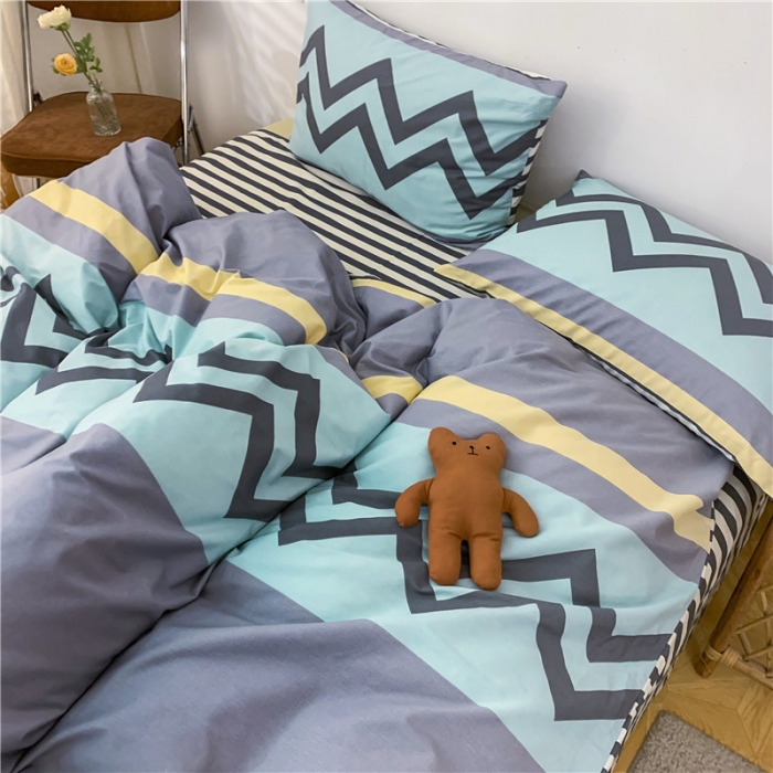 91家纺网 家纺一手货源 找家纺 感遇 2021年春夏新品全棉纯棉单被套 波浪纹