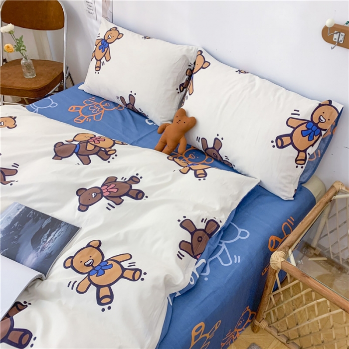 91家纺网 家纺一手货源 找家纺 感遇 2021年春夏新品全棉纯棉单被套 伙伴熊