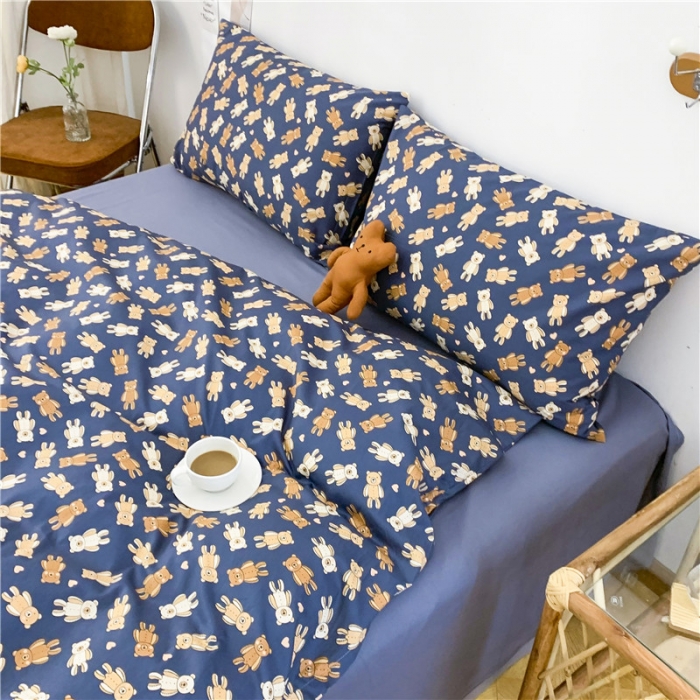 91家纺网 家纺一手货源 找家纺 感遇 2021年春夏新品全棉纯棉单被套 迷你熊