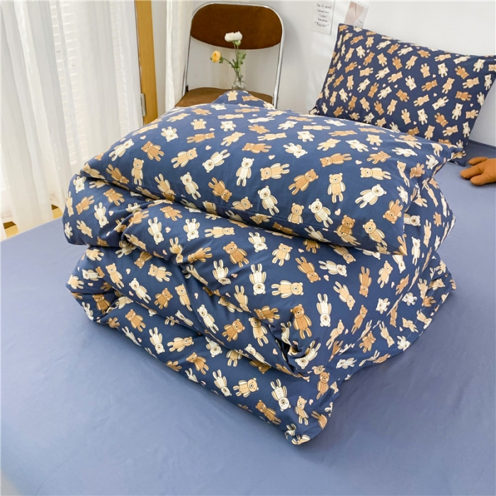 91家纺网 家纺一手货源 找家纺 感遇 2021年春夏新品全棉纯棉单被套 迷你熊