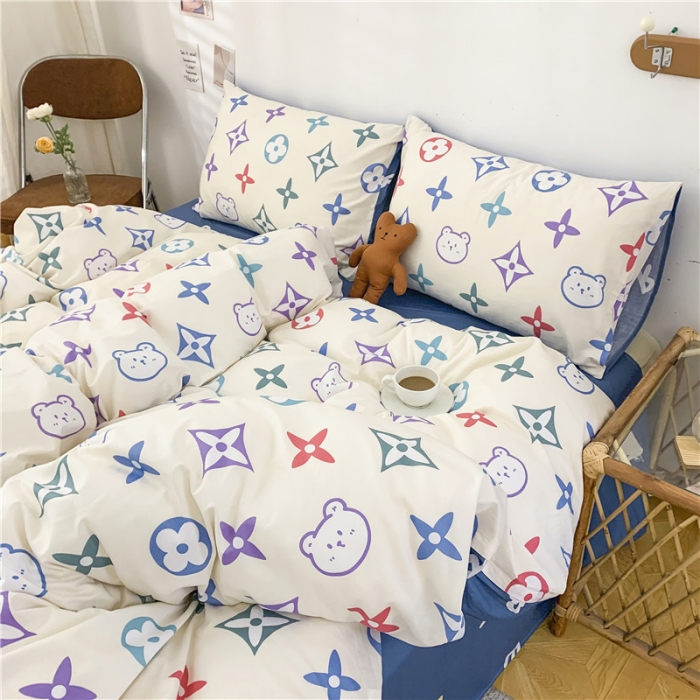 91家纺网 家纺一手货源 找家纺 感遇 2021年春夏新品全棉纯棉单被套 字母小熊