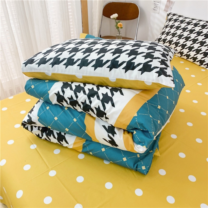 91家纺网 家纺一手货源 找家纺 感遇家纺 2021年春夏新品全棉四件套纯棉三件套 律动