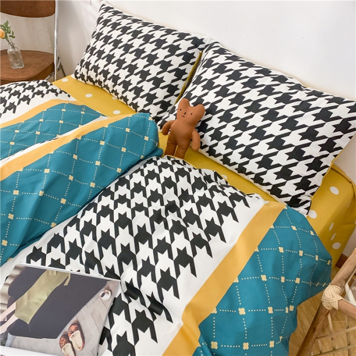 91家纺网 家纺一手货源 找家纺 感遇家纺 2021年春夏新品全棉四件套纯棉三件套 律动