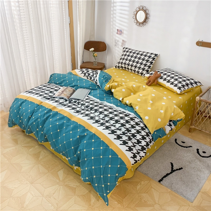 91家纺网 家纺一手货源 找家纺 感遇家纺 2021年春夏新品全棉四件套纯棉三件套 律动