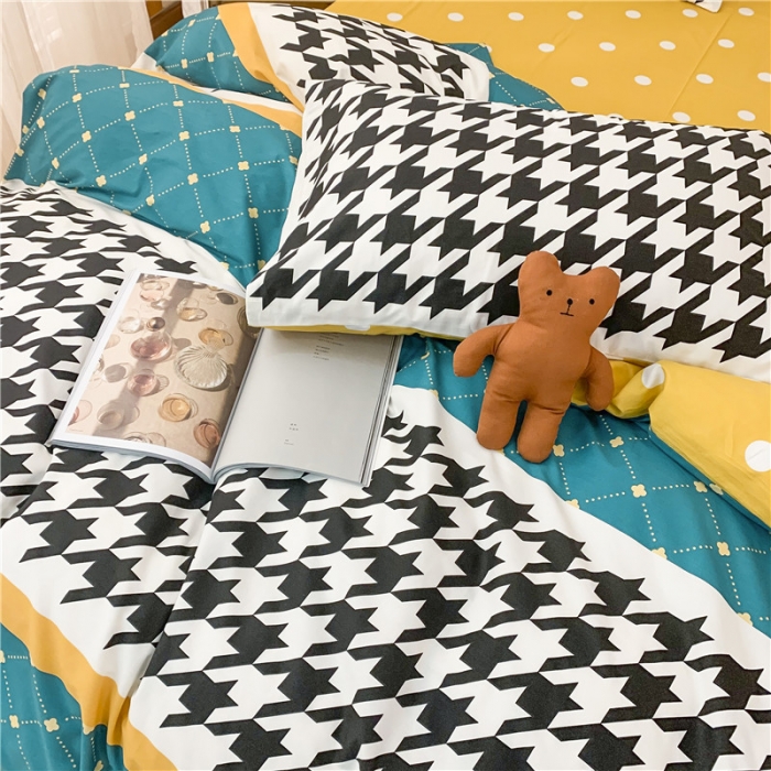 91家纺网 家纺一手货源 找家纺 感遇家纺 2021年春夏新品全棉四件套纯棉三件套 律动