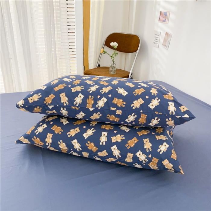 91家纺网 家纺一手货源 找家纺 感遇家纺 2021年春夏新品全棉四件套纯棉三件套 迷你熊