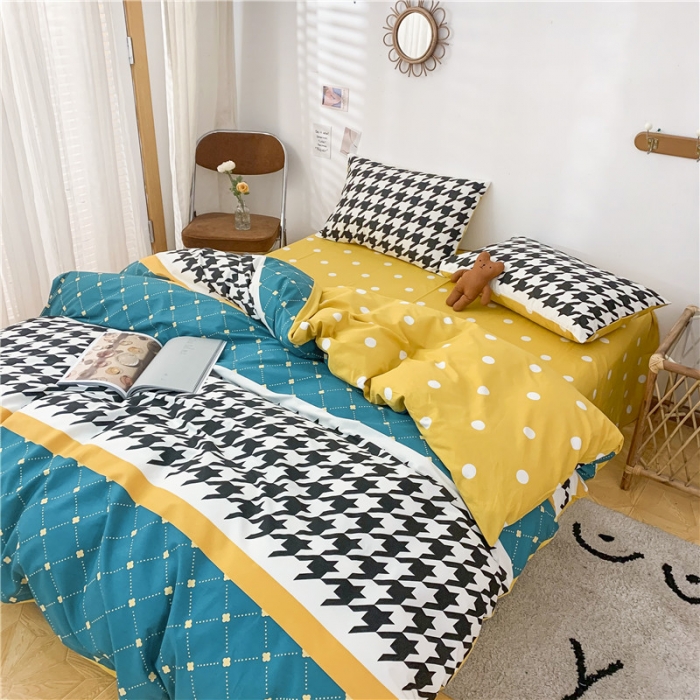 91家纺网 家纺一手货源 找家纺 感遇家纺 2021新款春夏新品全棉四件套纯棉三件套 律动