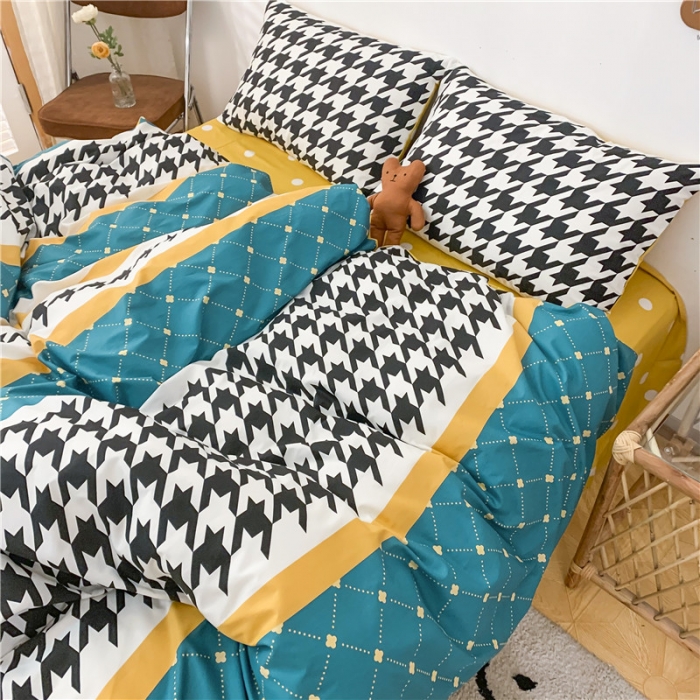 91家纺网 家纺一手货源 找家纺 感遇家纺 2021新款春夏新品全棉四件套纯棉三件套 律动