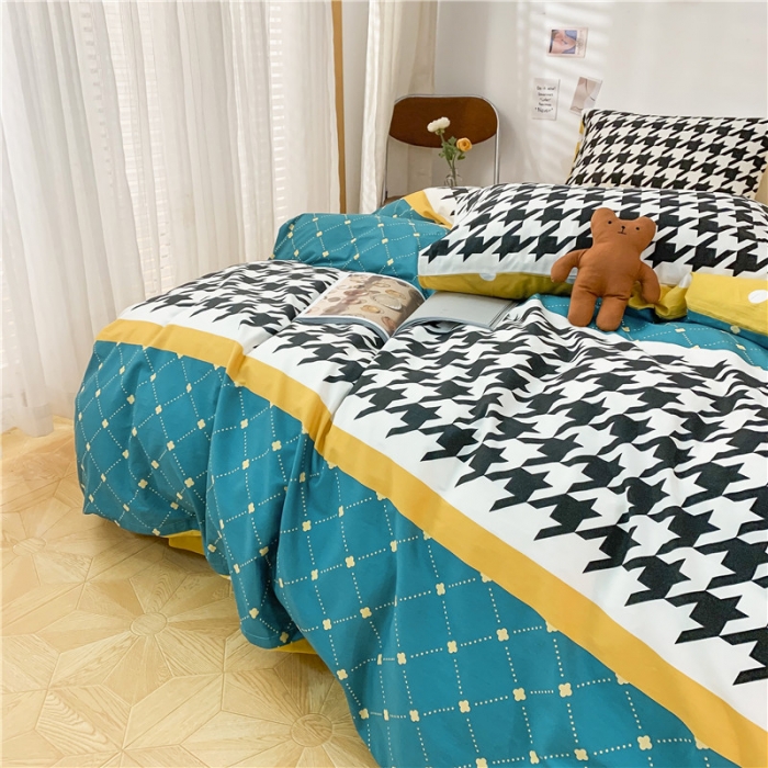 91家纺网 家纺一手货源 找家纺 感遇家纺 2021新款春夏新品全棉四件套纯棉三件套 律动