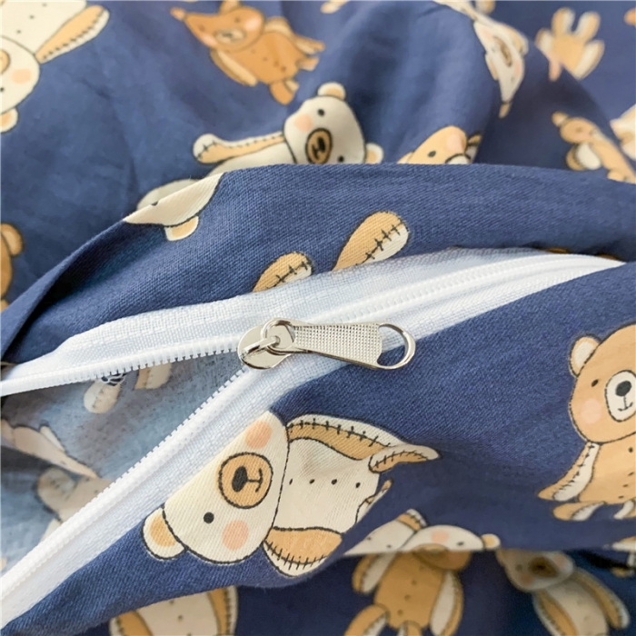 91家纺网 家纺一手货源 找家纺 感遇家纺 2021新款春夏新品全棉四件套纯棉三件套 迷你熊