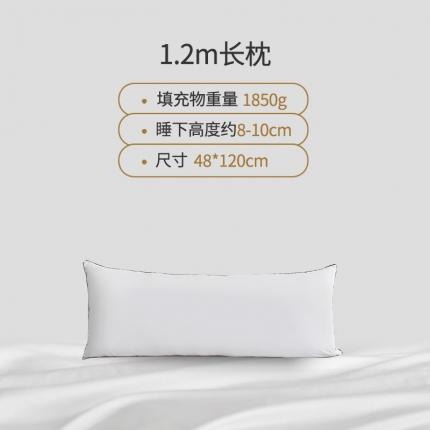 姝辰 五星酒店风枕芯双人长枕芯枕头 1.2m长枕