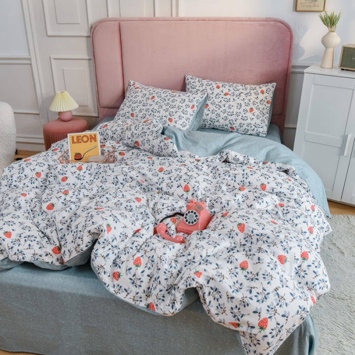 91家纺网 家纺一手货源 找家纺 捌月花颜系列全棉四件套 玲珑