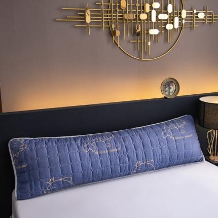 91家纺网 家纺一手货源 找家纺 防水夹棉枕套一对装双人枕套长枕套枕芯套海豚