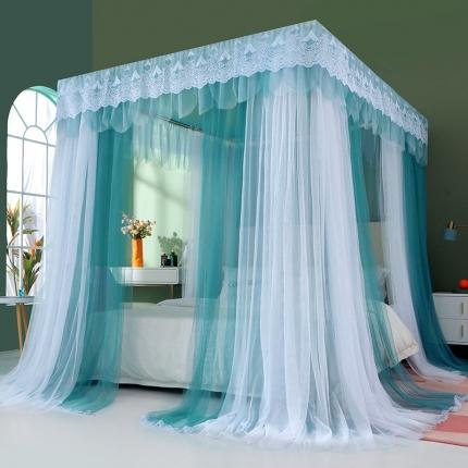 91家纺网 家纺一手货源 找家纺 （总）艾晶美 2021新款双杆双层轻奢落地蚊帐