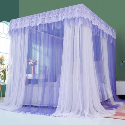 91家纺网 家纺一手货源 找家纺 （总）艾晶美 2021新款双杆双层轻奢落地蚊帐