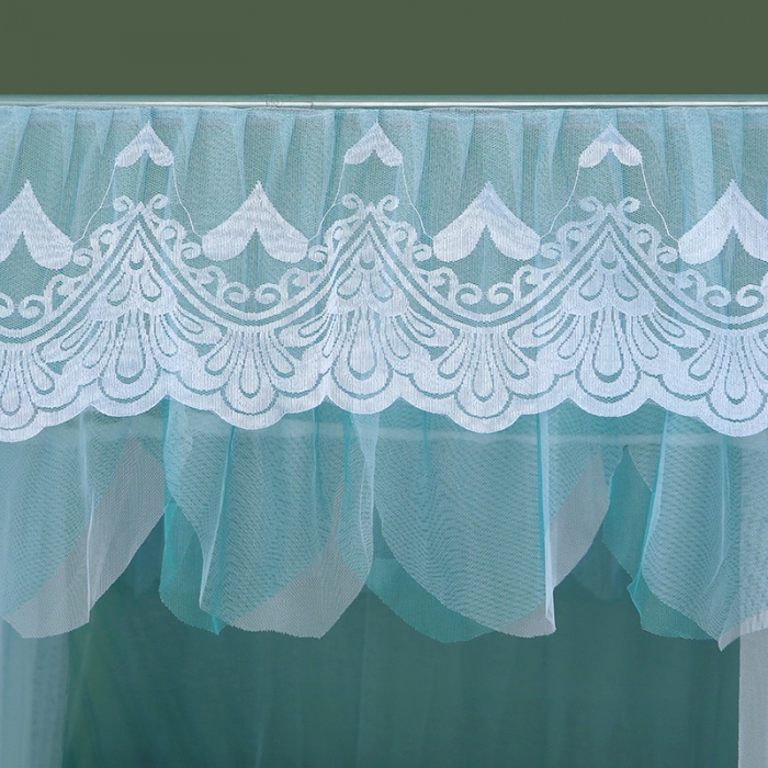 91家纺网 家纺一手货源 找家纺 艾晶美 2021新款双杆双层轻奢落地蚊帐 流光溢彩灰蓝