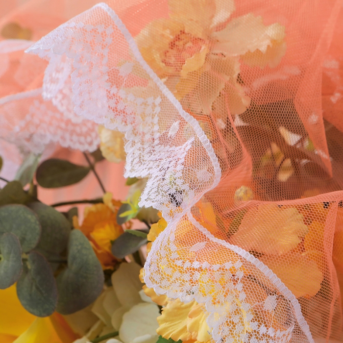 91家纺网 家纺一手货源 找家纺 艾晶美 2021新款双杆双层轻奢落地蚊帐 流光溢彩橘色