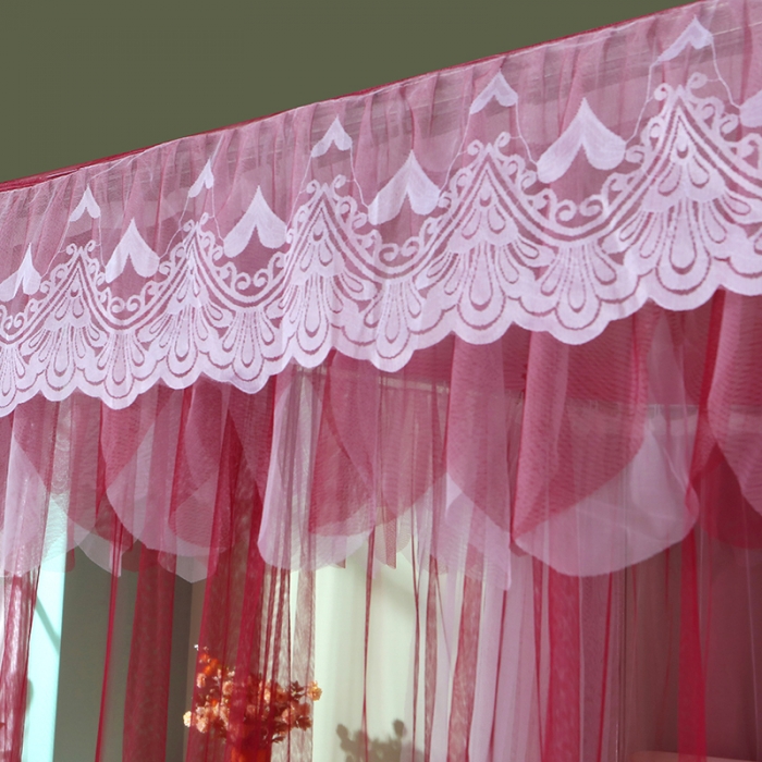 91家纺网 家纺一手货源 找家纺 艾晶美 2021新款双杆双层轻奢落地蚊帐 流光溢彩玛瑙