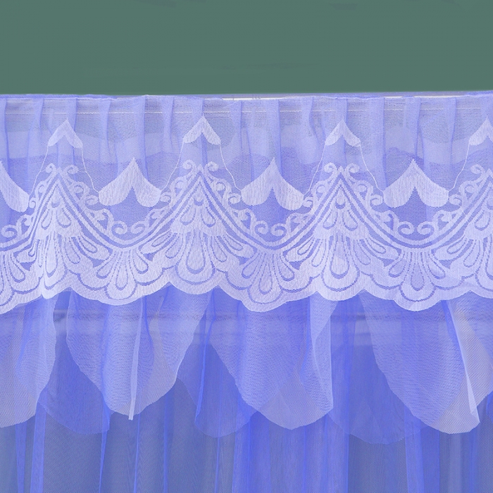 91家纺网 家纺一手货源 找家纺 艾晶美 2021新款双杆双层轻奢落地蚊帐 流光溢彩雪青