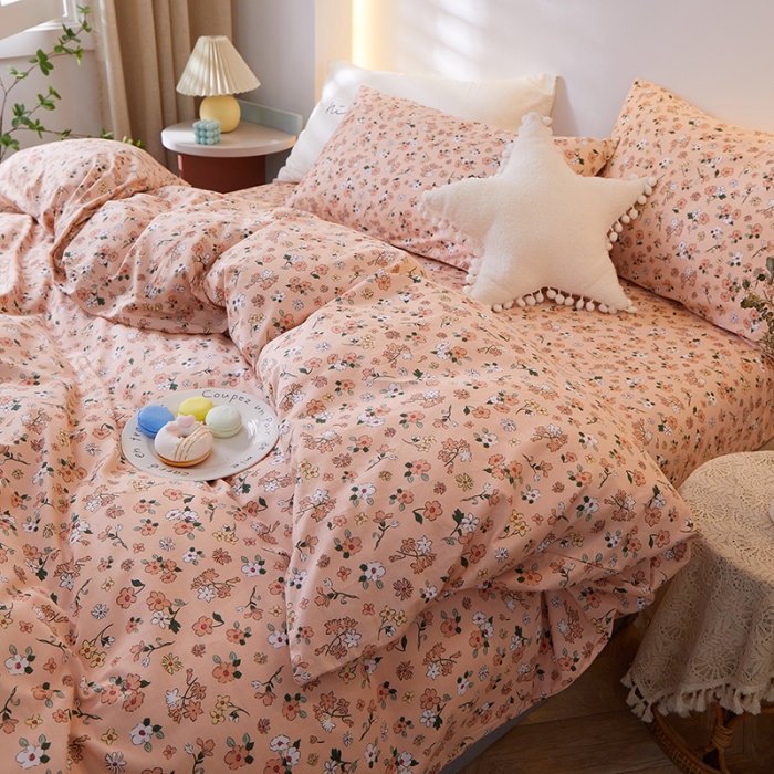 91家纺网 家纺一手货源 找家纺 一米阳光 2021新款碎花款四件套 淡雅