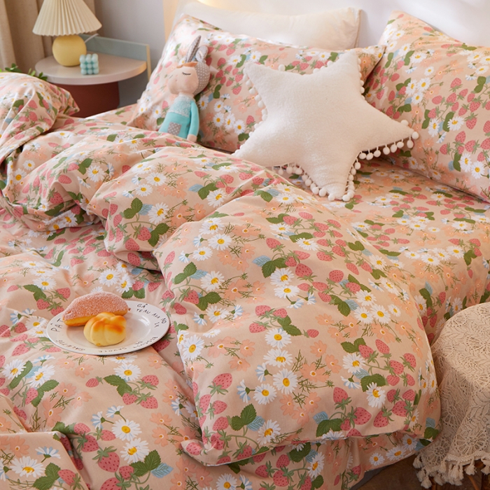 91家纺网 家纺一手货源 找家纺 一米阳光 2021新款碎花款四件套 多彩