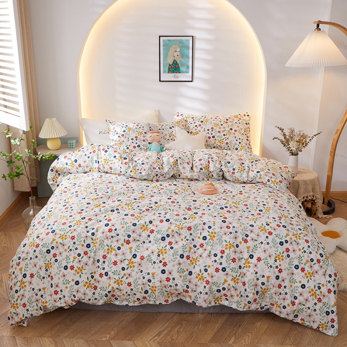 91家纺网 家纺一手货源 找家纺 一米阳光 2021新款碎花款四件套 花颜