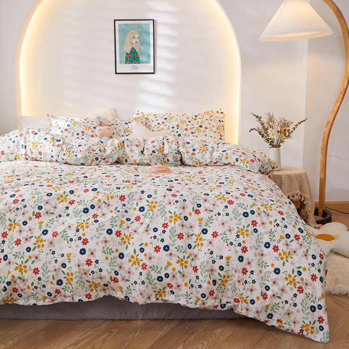 91家纺网 家纺一手货源 找家纺 一米阳光 2021新款碎花款四件套 花颜