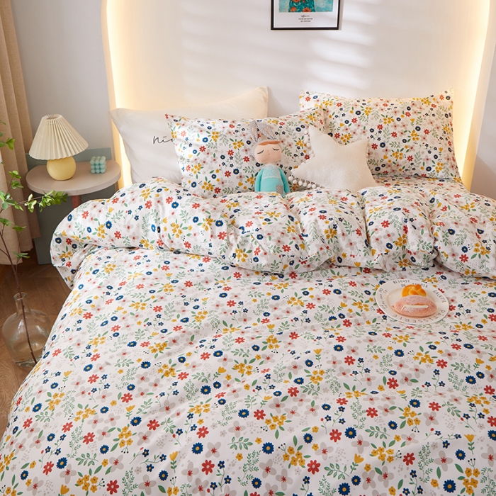 91家纺网 家纺一手货源 找家纺 一米阳光 2021新款碎花款四件套 花颜