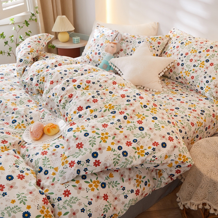 91家纺网 家纺一手货源 找家纺 一米阳光 2021新款碎花款四件套 花颜