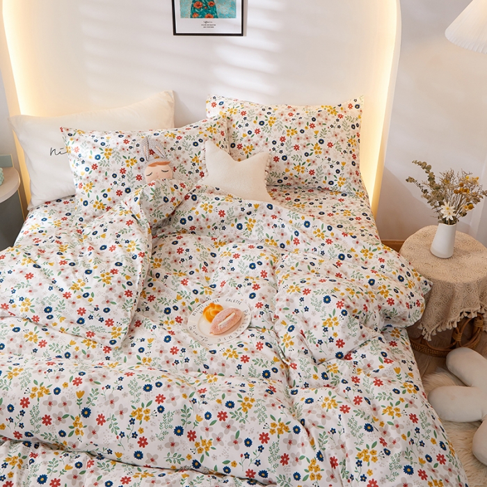 91家纺网 家纺一手货源 找家纺 一米阳光 2021新款碎花款四件套 花颜