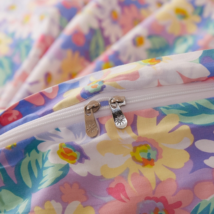 91家纺网 家纺一手货源 找家纺 一米阳光 2021新款碎花款四件套 紫仙仙