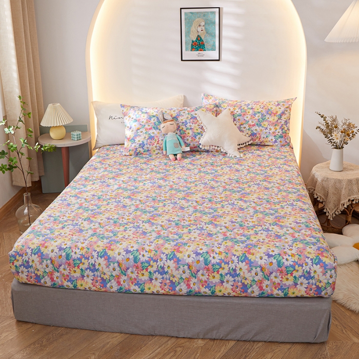 91家纺网 家纺一手货源 找家纺 一米阳光 2021新款碎花款四件套 紫仙仙