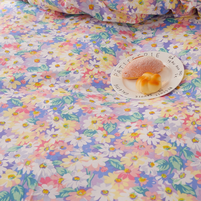 91家纺网 家纺一手货源 找家纺 一米阳光 2021新款碎花款四件套 紫仙仙