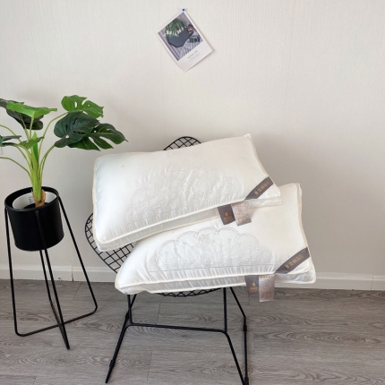 91家纺网 家纺一手货源 找家纺 新品蕾丝工艺蚕蛹蛋白美颜羽丝绒枕芯 护颈水洗枕芯