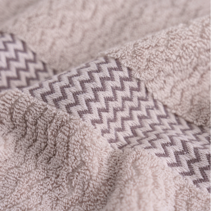 91家纺网 家纺一手货源 找家纺 朴尔 2021新款全棉32股波浪纹系列毛巾浴巾毛巾浅咖色