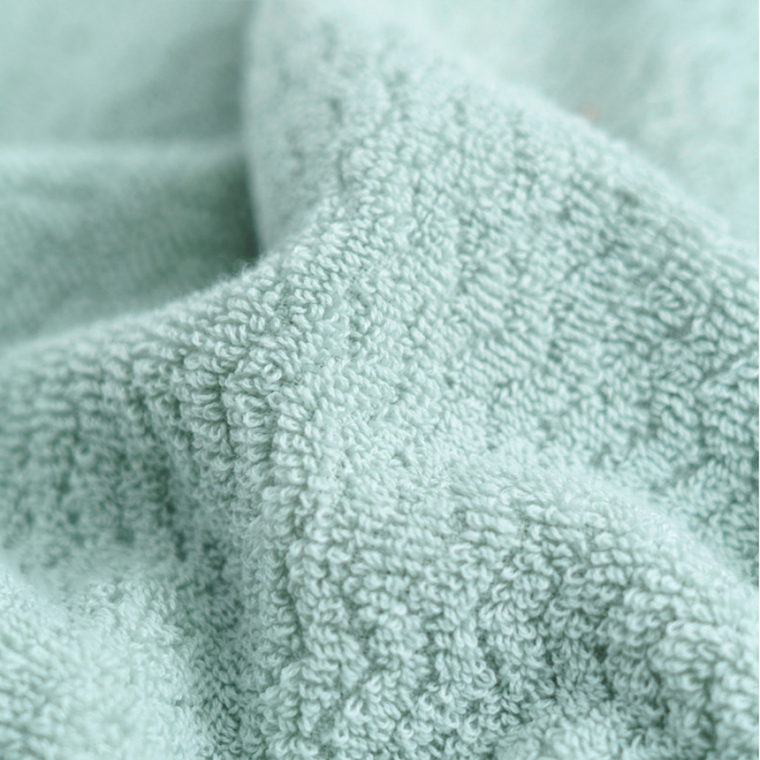 91家纺网 家纺一手货源 找家纺 朴尔 2021新款全棉32股波浪纹系列毛巾浴巾毛巾水绿色