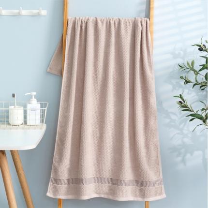 91家纺网 家纺一手货源 找家纺 朴尔 2021新款全棉32股波浪纹系列毛巾浴巾浴巾浅咖色