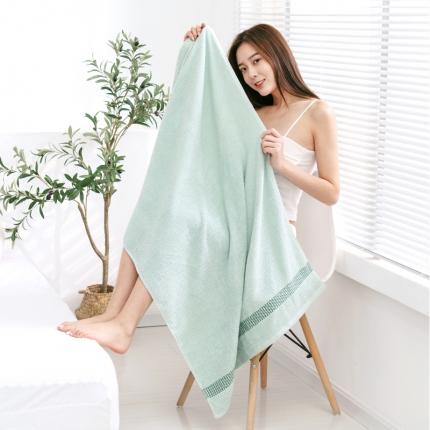 朴尔 2021新款全棉32股波浪纹系列毛巾浴巾浴巾水绿色