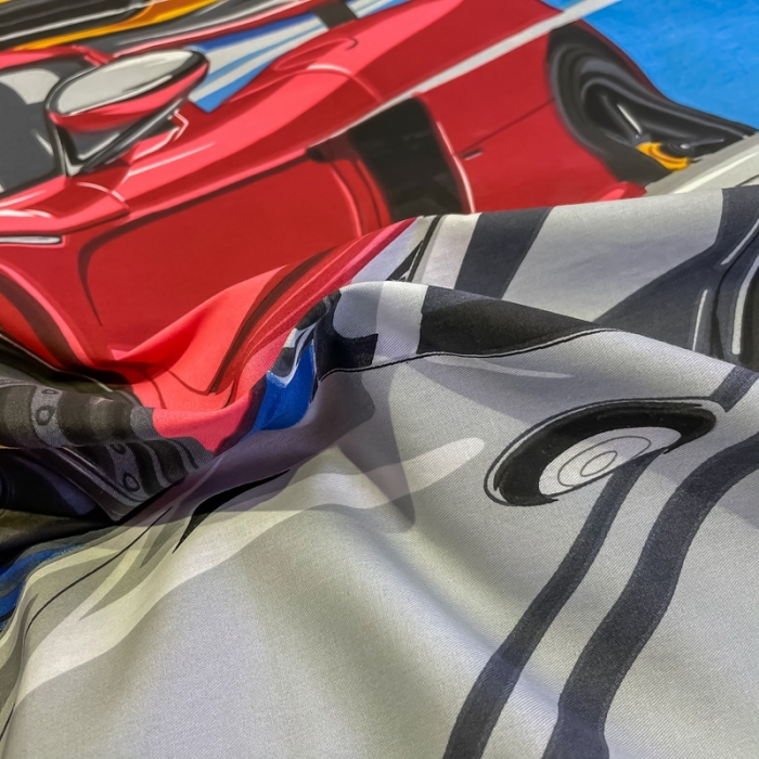 91家纺网 家纺一手货源 找家纺 金爱家 2021新款13372大版全棉卡通四件套 极速赛车