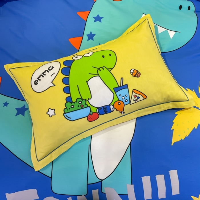 91家纺网 家纺一手货源 找家纺 金爱家 2021新款13372大版全棉卡通四件套 酷龙出没