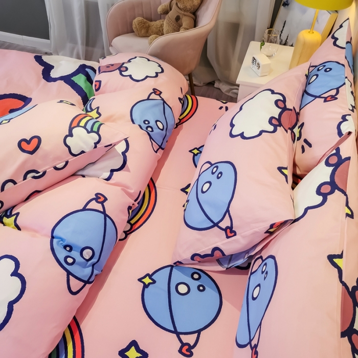 91家纺网 家纺一手货源 找家纺 金爱家 2021新款13372大版全棉卡通四件套 萝卜兔兔
