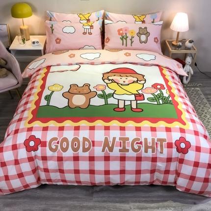 金爱家 2021新款13372大版全棉卡通四件套 甜蜜女孩