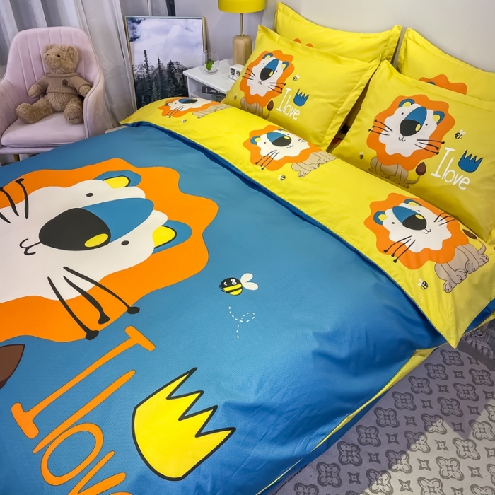 91家纺网 家纺一手货源 找家纺 金爱家 2021新款13372大版全棉卡通四件套 辛巴