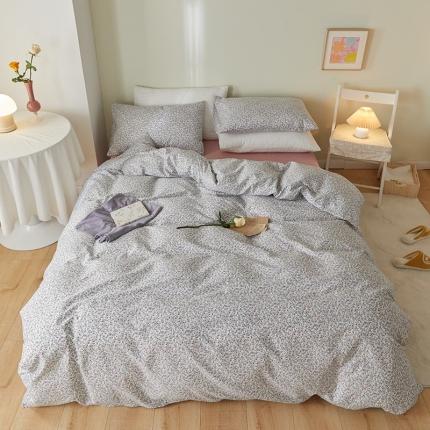 91家纺网 家纺一手货源 找家纺 窝米 2021新款全棉四件套花卉系列 叶叶