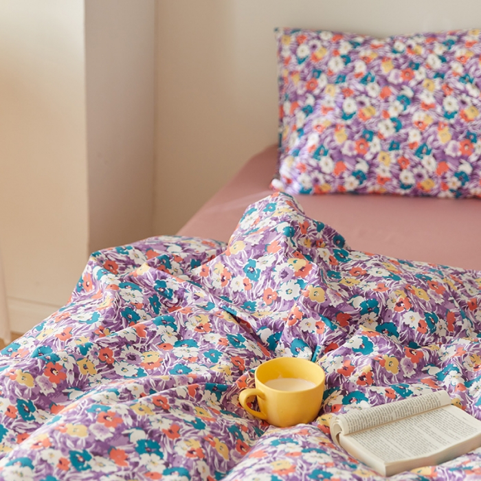 91家纺网 家纺一手货源 找家纺 （总）窝米 2021新款全棉四件套花卉系列