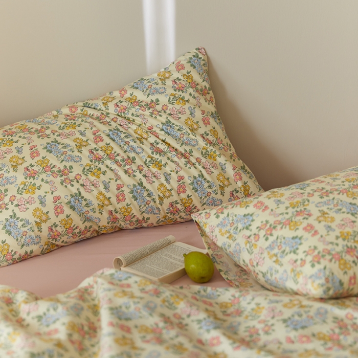 91家纺网 家纺一手货源 找家纺 窝米 2021新款全棉四件套花卉系列 东篱