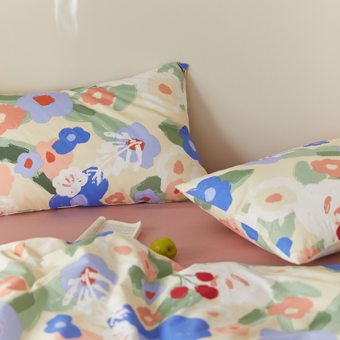 91家纺网 家纺一手货源 找家纺 窝米 2021新款全棉四件套花卉系列 花海