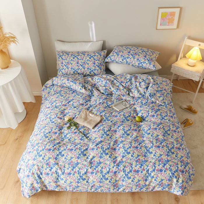 91家纺网 家纺一手货源 找家纺 窝米 2021新款全棉四件套花卉系列 幻境