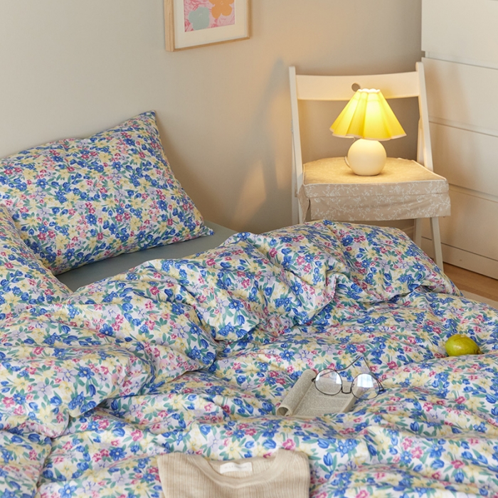 91家纺网 家纺一手货源 找家纺 窝米 2021新款全棉四件套花卉系列 幻境