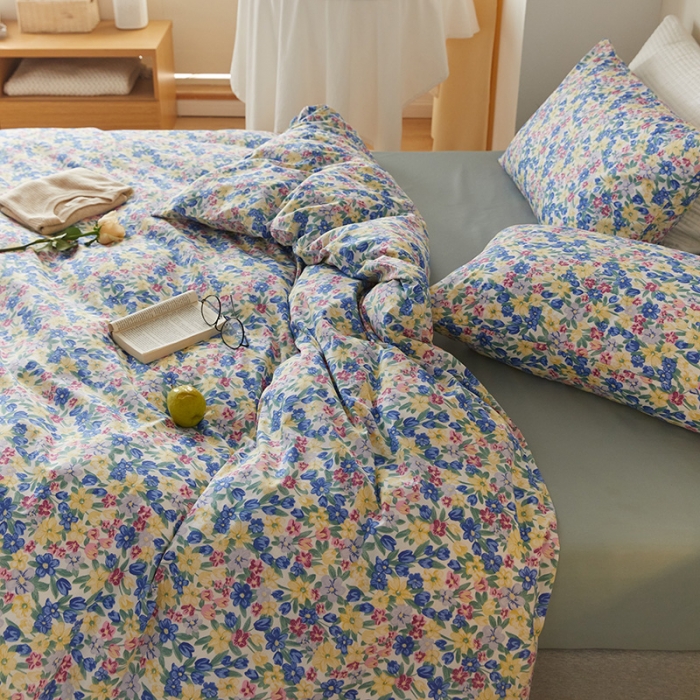 91家纺网 家纺一手货源 找家纺 窝米 2021新款全棉四件套花卉系列 幻境